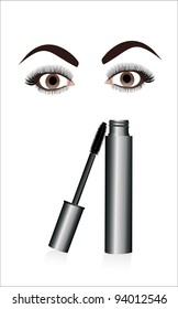 Ink for eyelashes and eye. Vector