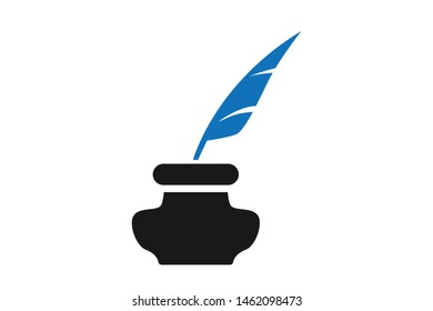 ink and father pen that mean calligraphy  icon