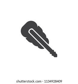 Ink feather pen vector icon. filled flat sign for mobile concept and web design. Quill simple solid icon. Symbol, logo illustration. Pixel perfect vector graphics