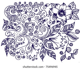 ink floral design