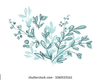 Ink Flowers Vector Illustration