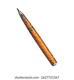 tinta fonte caneta desenhada à mão. conversor nib, reabastecimento de cartucho, tinta de alimentação de barril tinta fonte caneta vetor esboço.