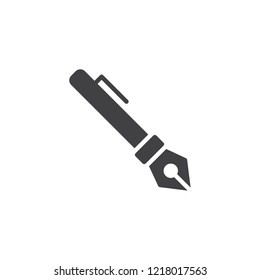 Ink fountain pen vector icon. filled flat sign for mobile concept and web design. Writing simple solid icon. Symbol, logo illustration. Pixel perfect vector graphics