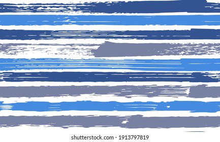 Ink grunge brush stroke stripes horizontal lines vector seamless pattern. Endless  scribble background ornament. Freehand watercolor paintbrush stripes wrapping design. Geometric pattern.