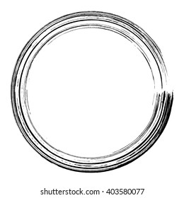 Ink grunge circle frame, vector illustration