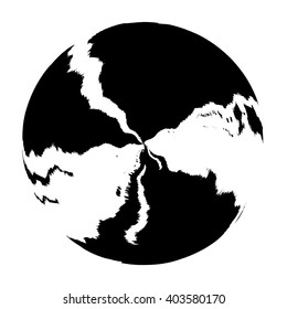 Ink grunge circle frame, vector illustration