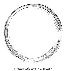 Ink grunge circle frame, vector illustration