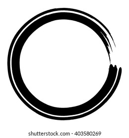 Ink grunge circle frame, vector illustration