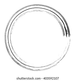 Ink grunge circle frame, vector illustration