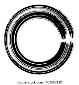 Ink grunge circle frame, vector illustration