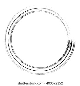 Ink grunge circle frame, vector illustration