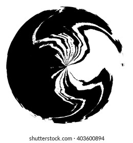 Ink grunge circle frame, vector illustration