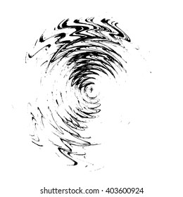 Ink grunge circle frame, vector illustration