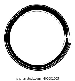 Ink grunge circle frame, vector illustration