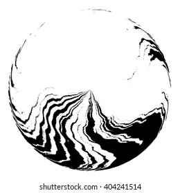 Ink grunge circle frame, vector illustration