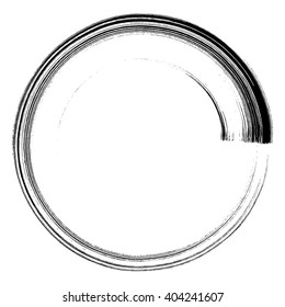 Ink grunge circle frame, vector illustration