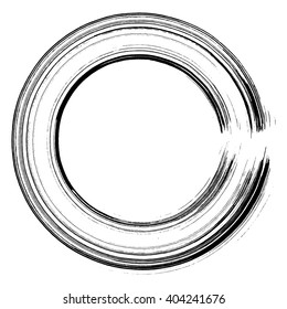 Ink grunge circle frame, vector illustration