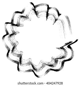 Ink grunge circle frame, vector illustration