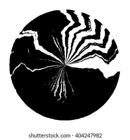 Ink grunge circle frame, vector illustration