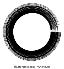 Ink grunge circle frame, vector illustration