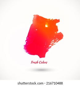 Ink grunge design elements. Vector red smear paint on a white background