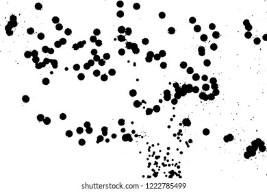 Ink grunge drops texture. Black hand drawn splashes and stains on white background.