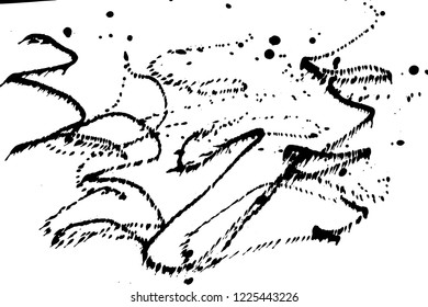 Ink grunge drops texture. Black hand drawn splashes and stains on white background.