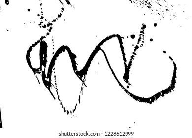 Ink grunge drops texture. Black hand drawn splashes and stains on white background.