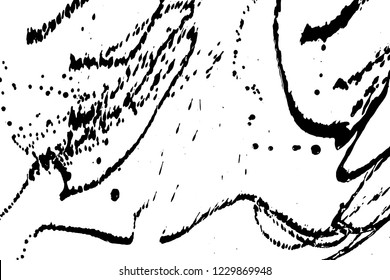 Ink grunge drops texture. Black hand drawn splashes and stains on white background.