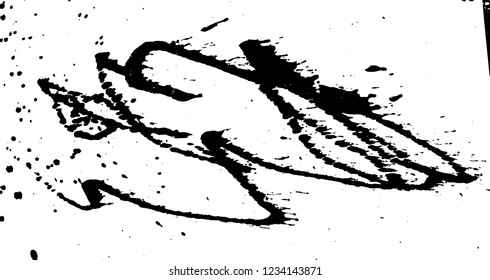 Ink grunge drops texture. Black hand drawn splashes and stains on white background.