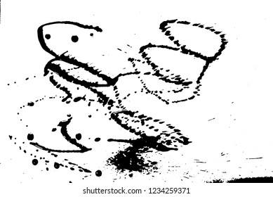 Ink grunge drops texture. Black hand drawn splashes and stains on white background.