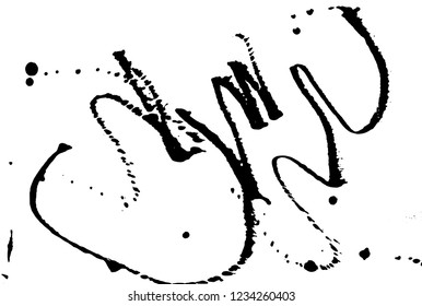 Ink grunge drops texture. Black hand drawn splashes and stains on white background.