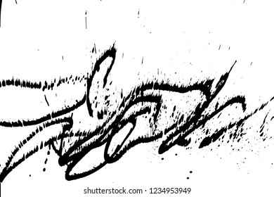 Ink grunge drops texture. Black hand drawn splashes and stains on white background.