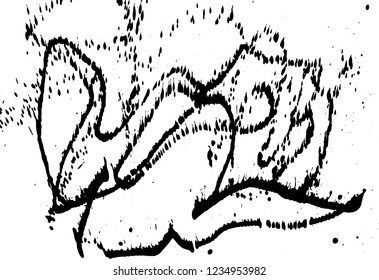 Ink grunge drops texture. Black hand drawn splashes and stains on white background.