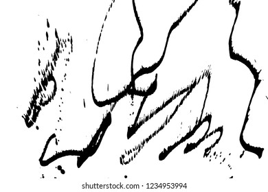 Ink grunge drops texture. Black hand drawn splashes and stains on white background.