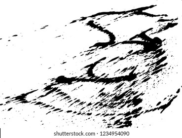 Ink grunge drops texture. Black hand drawn splashes and stains on white background.