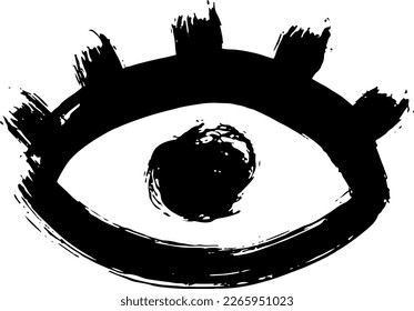 Ink Grunge Dry Brush Open Eye