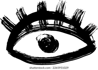 Ink Grunge Dry Brush Open Eye