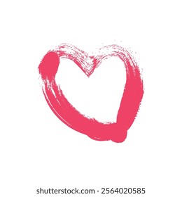 Ink grunge love valentine shape. Isolated on transparent