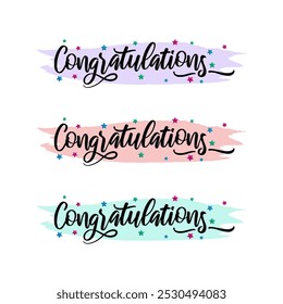 ink grunge set congratulations lettering text illustration for graduation celebration