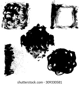 ink grunge texture set. abstract vector illustration.