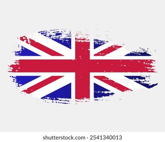  tinta grunge Reino Unido Reino Unido o Inglaterra bandera pincel pintado png fondo transparente. Gran Bretaña pincel de pintura de tinta textura salpicadura bandera o símbolo ilustración.