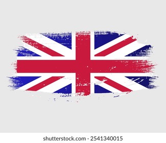  tinta grunge Reino Unido Reino Unido o Inglaterra bandera creativa pincel pintado png fondo transparente. Gran Bretaña pincel de pintura de tinta textura salpicadura bandera o símbolo ilustración.