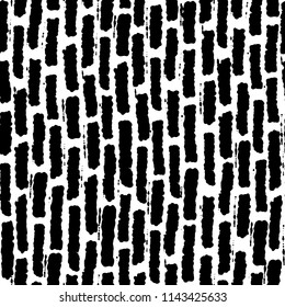 Ink hand drawn abstract seamless pattern with rectangular shapes