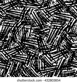 Ink hand drawn abstract seamless pattern