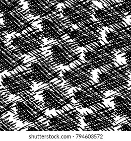Ink hand drawn abstract seamless pattern