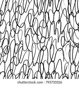 Ink hand drawn abstract strokes seamless pattern