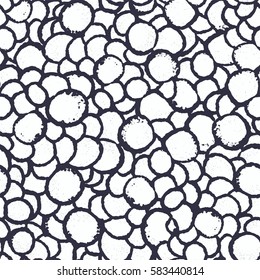 Ink hand drawn bubbles seamless pattern