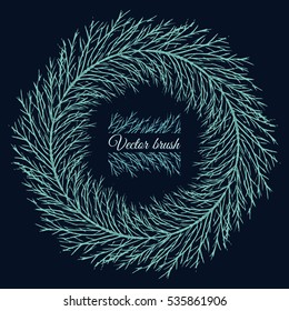 Ink hand drawn christmas tree vector brush for borders and frames