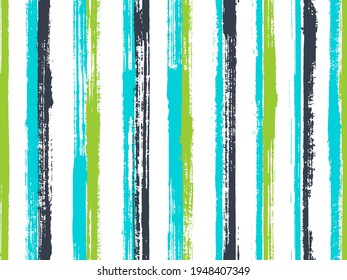 Ink hand drawn irregular stripes vector seamless pattern. Pretty bedding textile print design. Old style geometric irregular stripes, lines banner background. Repeatable pattern.